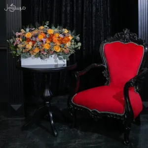 باکس گل جذاب بهاره با تم نارنجی ویژه تبریک