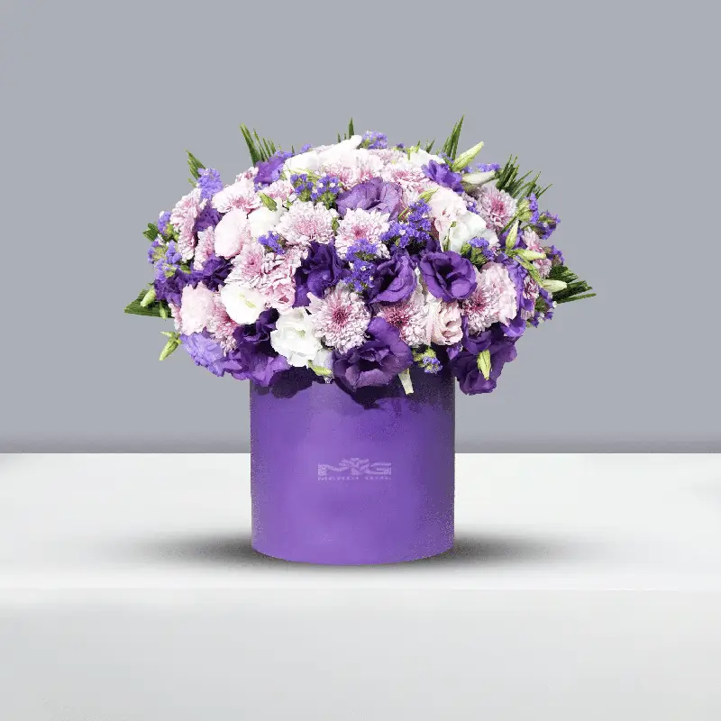 باکس گل استوانه ای مینیمال برای عرض تبریک