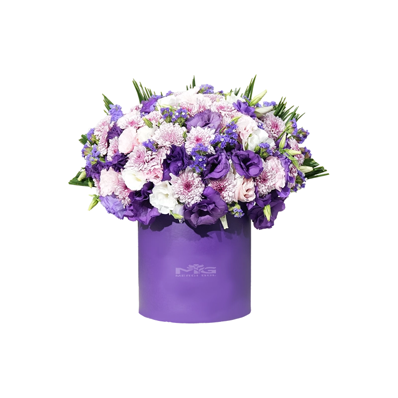باکس گل استوانه ای مینیمال برای عرض تبریک