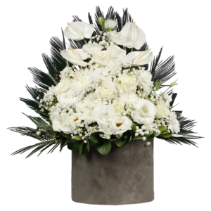 باکس گل استوانه ای مخملی برای عرض تسلیت