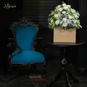 باکس گل تبریک با رنگ بندی گلبه ای