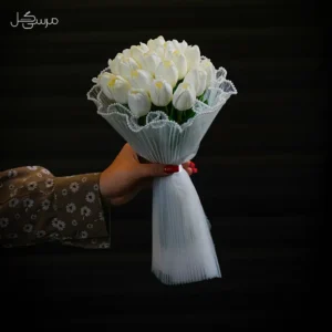 دسته گل 20 تایی لاله مصنوعی برای عروس