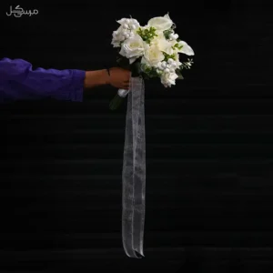 دسته گل مصنوعی عروس دیزاین شده با اکالیپتوس و پنبه
