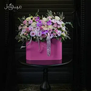 باکس گل صورتی بنفش دخترونه برای جان بخشی به قرار های شما