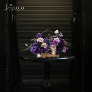 فلاور بگ مینیمال و چوبی دیزاین شده با گل پنبه و لیسین توس