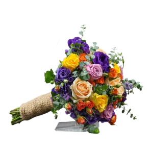 دسته گل رز و لیسیسن توس کنفی