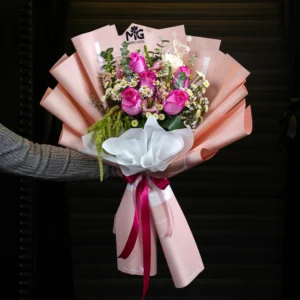 دسته گل مینیمال رز