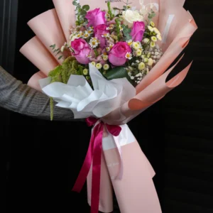 دسته گل مینیمال رز