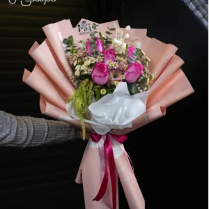 دسته گل مینیمال رز