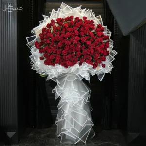 دسته گل ایستاده فول رز هلندی