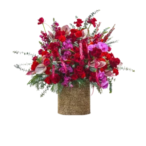 باکس گل حصیری رز و ارکیده